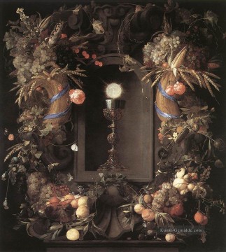 Klassische Blumen Werke - Eucharistie In Obst Kranz Stillleben Jan Davidsz de Heem Blumen